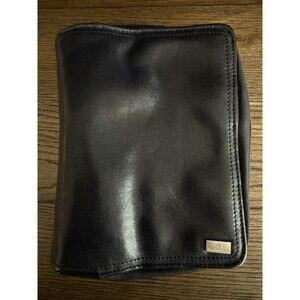 Vintage Franklin Covey Black Genuine Nappa Soft Leather Shell Compact Binder